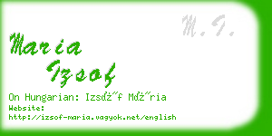 maria izsof business card